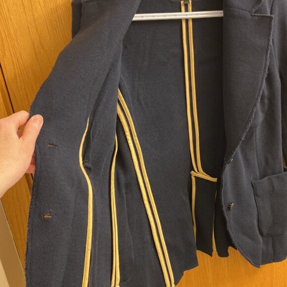 Rag and Bone Bromley Merino Wool Blazer Women’s Medium Navy Blue Knit Jacket - Picture 9 of 11